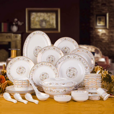 陶瓷碗餐具套装创意礼品碗碟家用碗盘套装陶瓷餐具碗家用盘子套装