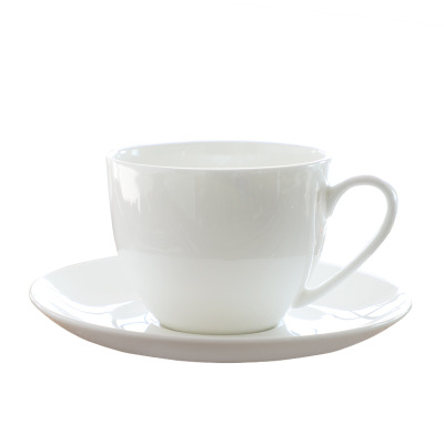 白瓷茶杯 创意欧式咖啡杯碟可定制送人礼品 家用喝水杯子
