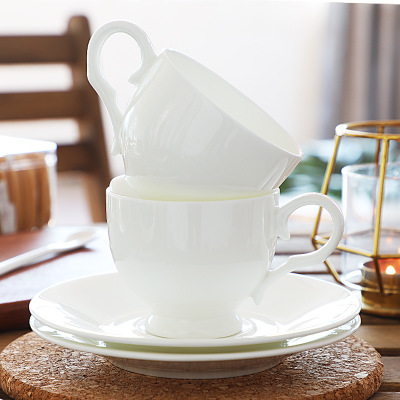 可定制白瓷咖啡杯碟 创意礼品杯下午茶杯欧式咖啡具套装