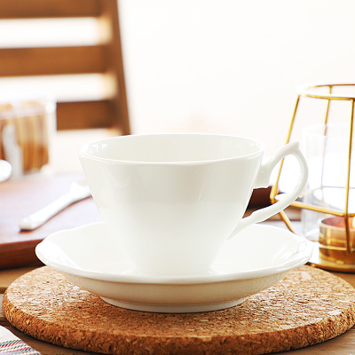 白瓷咖啡杯 陶瓷茶具套装纯白骨瓷杯碟厂家直销可定制