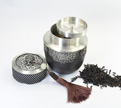 纯锡茶叶罐马来西亚纯锡普洱茶罐定制商务礼品金属工艺品
