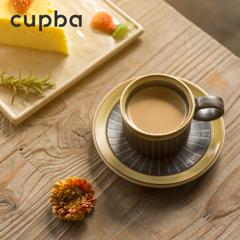 复古北欧田园风陶瓷咖啡器皿意式浓缩型小容量家用咖啡杯厂家直供