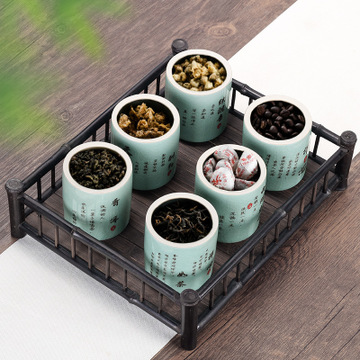 批发小茶罐子茶叶罐密封罐小号陶瓷随身茶盒便携式储存罐迷你家用