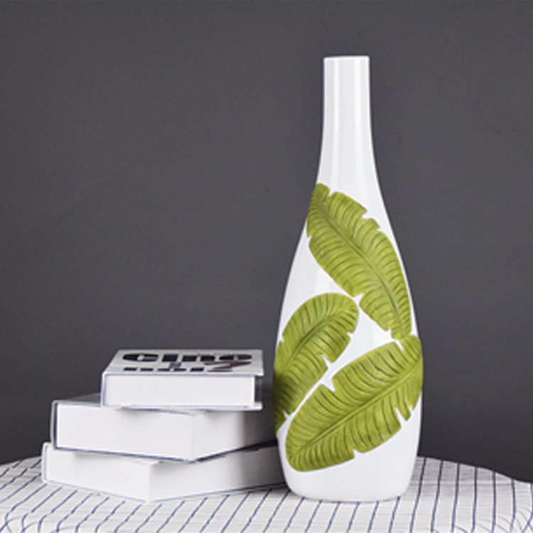 现代简约创意家居饰品花瓶仿真植物陶瓷花器餐桌茶几摆件