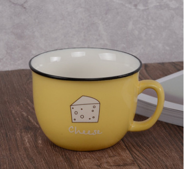 可爱卡通早餐杯 陶瓷杯 个性水杯 马克杯定制logo 广告杯厂家直销