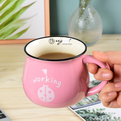 厂家直销陶瓷杯子创意早餐杯咖啡牛奶杯办公室水杯定制logo马克杯